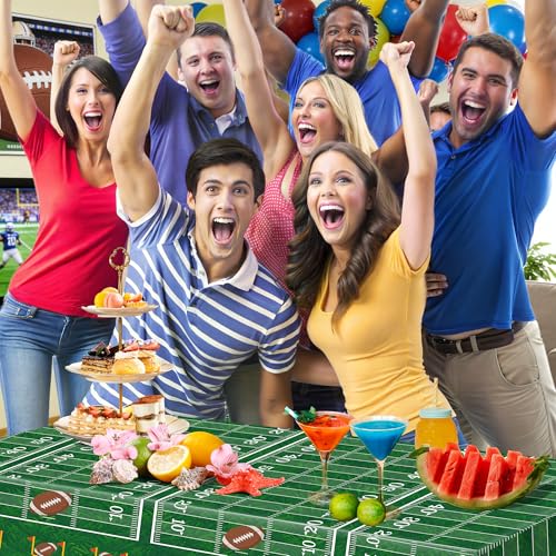 Image of Super Game Bowl Party Decorations 2027 - Green Tablecloth for Football Party Decorations Favors Supplies | Game Day Table Cloth Backdrop Banner Indoor Outdoor -Football Birthday Table Cover for Home