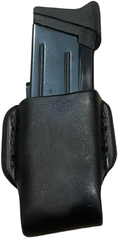 Leather Condom Mag Pouch | Dual Compatibility for Glock Double/Single Stack, Versatile, Handcrafted, IWB/AIWB Carry