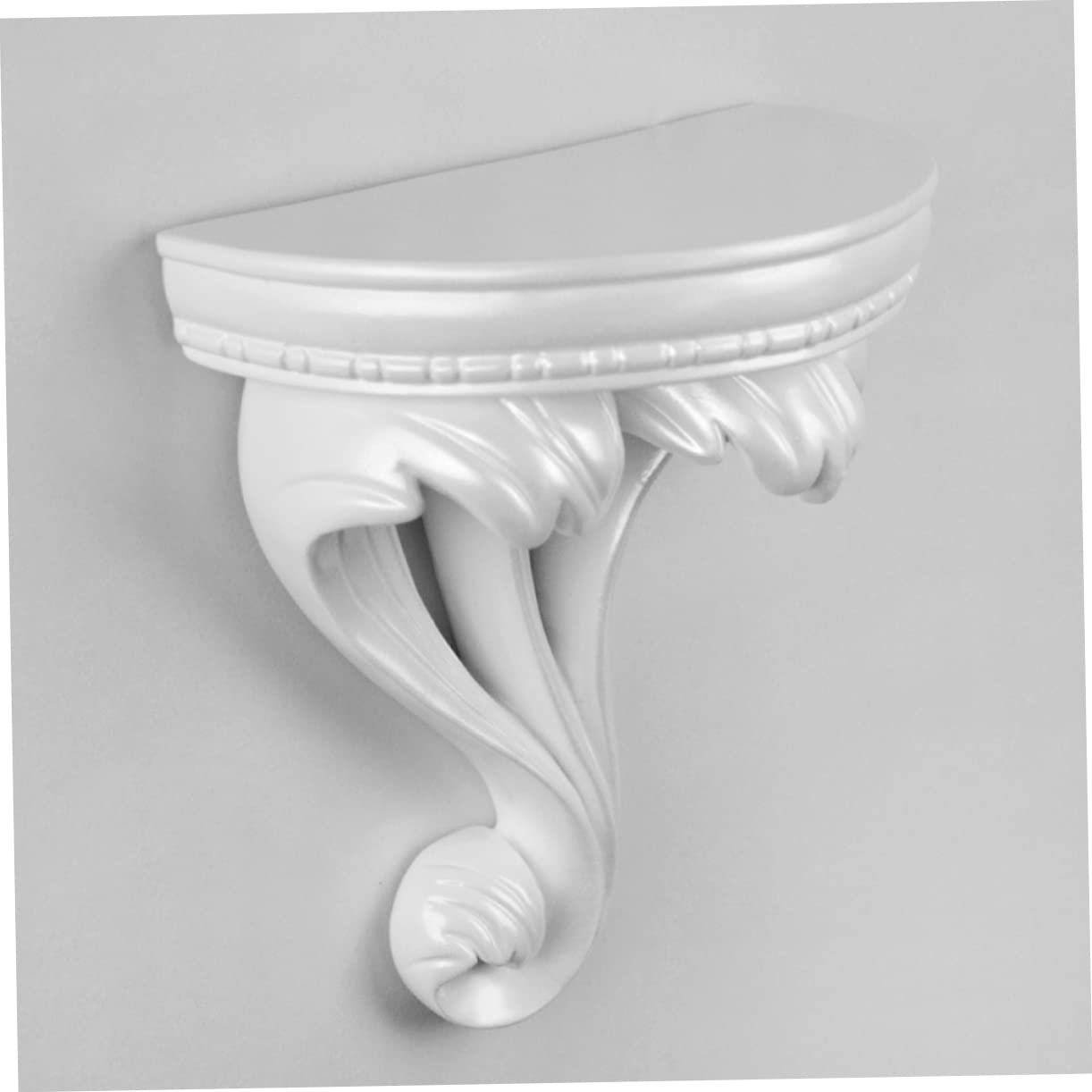 Mensola da parete in macramè, design barocco, stile vintage, per libri e articoli vari, in resina bianca, supporto per esposizione e telefono