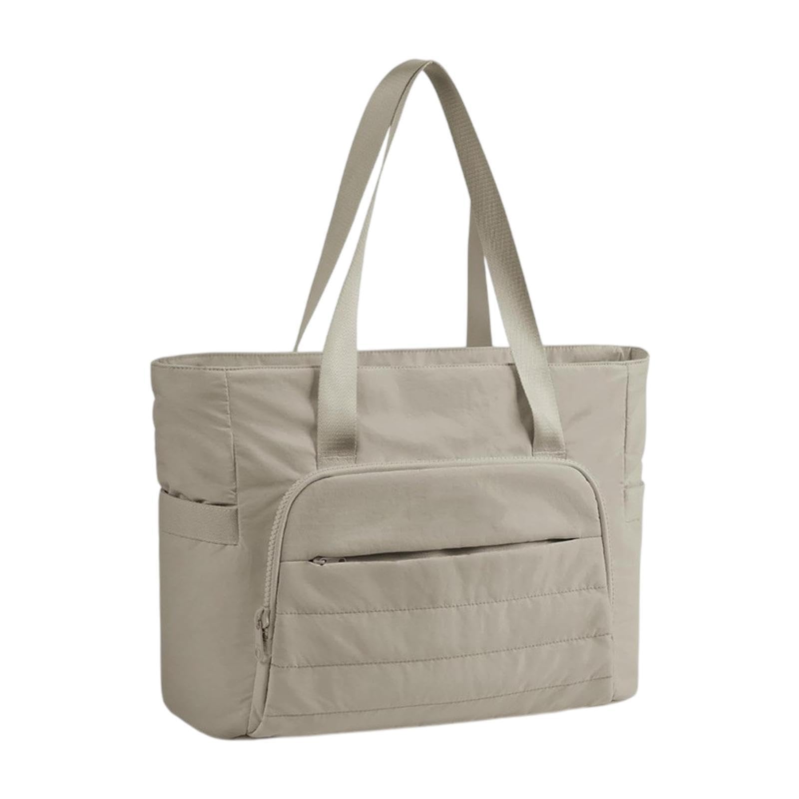 Gym Bag with Yoga Mat Strap Women's Handbag for Street Business Trip Holiday Khaki-image-25