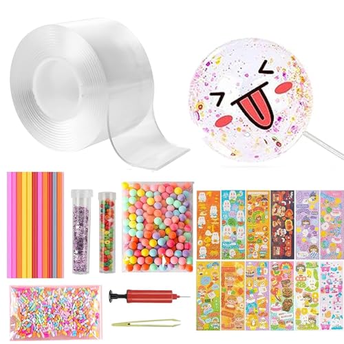 Nano Tape Kit 5CM*3M Childrens Bubble Kit Transparent Craft Toy Set With Basic Material Package Suitable for Childrens Play