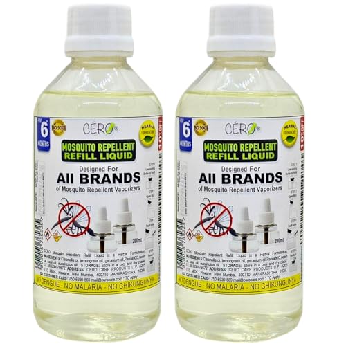 CERO Herbal Mosquito Guard REFILL LIQUID for Vaporiser Machines of All Brands (200ml) PACK OF 2