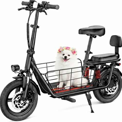 WINDHORSE 850W Peak Electric Scooter with Seat, 22MPH & 25 Miles Range, Dual Suspension, 3 Gear Speed, Cruise Control, 14" Folding E Scooters with Key Start & Basket (Onyx)