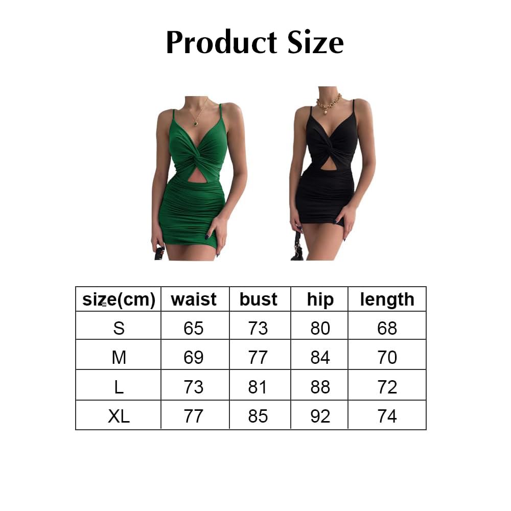 Vestito Donna Estivo Adattabilità Mini Corto Elegante Senza Manica Abito Cutout Aderente Sexy da Ragazza con Scollo Increspato