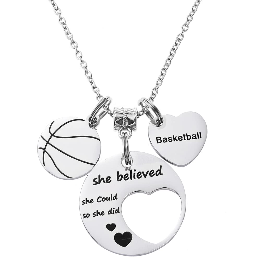 FYXYZBasketball Necklace Basketball Gifts for Women Teams Players Sports Charm Necklace