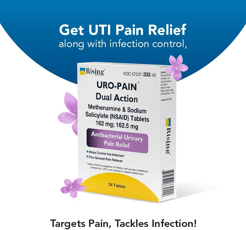 Miniatura 3 de Rising Salud - URO Pain Dual Action - Fórmula 2 en 1 - Ayuda a retardar el crecimiento de bacterias UTI y proporciona alivio general del dolor -