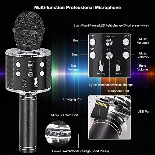 image for Verkstar Karaoke Wireless Microphone, Toy for Kids Adults 4 in 1 Bluet