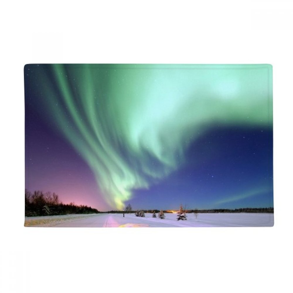 DIYthinker Night Stars Arctic Aurora Snow Ground Mat Non Slip Floor Bathroom Door Rug Carpet