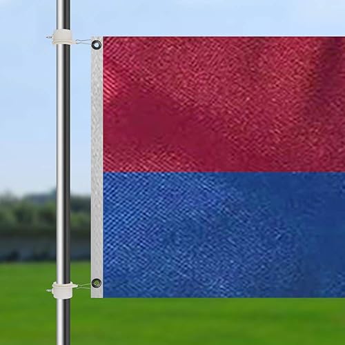 Miniatura 8 de Sonku - 6 anillos de montaje para asta de bandera, 360 grados, giratorios, ajustables, con clips de metal para asta de bandera de 0.7 a 1 pulgada,