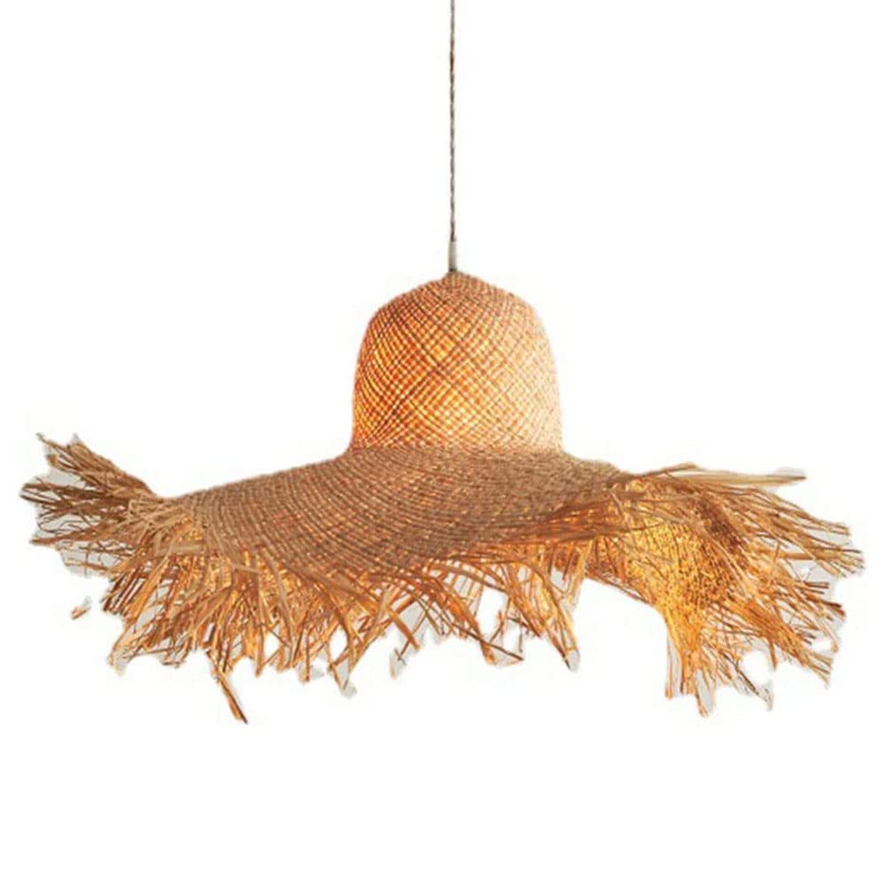 Lampe suspendue en osier pour une ambiance bohème dans votre chambre