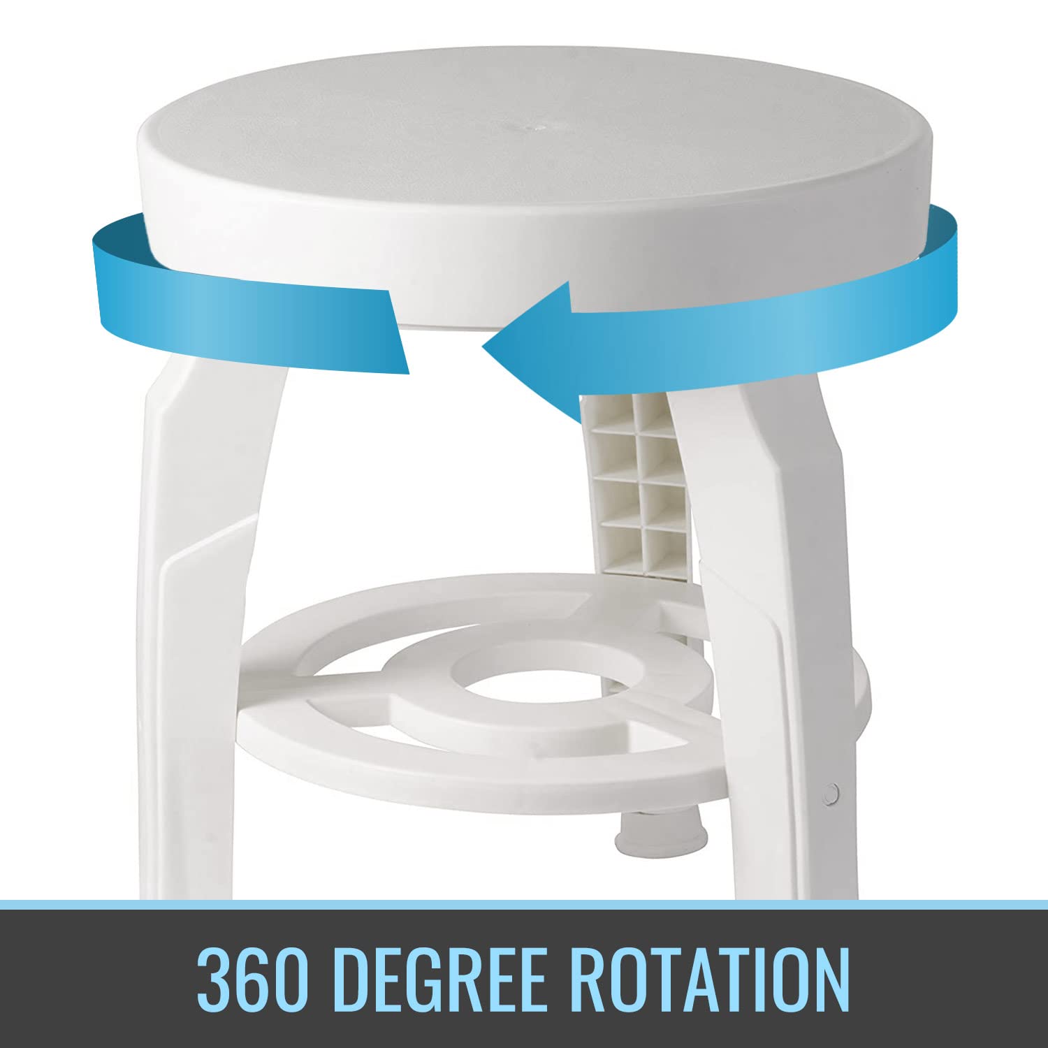 HealthSmart – 52298101900 360 Swivel – Asiento para bañera con BactiX, Inch-16, color blanco