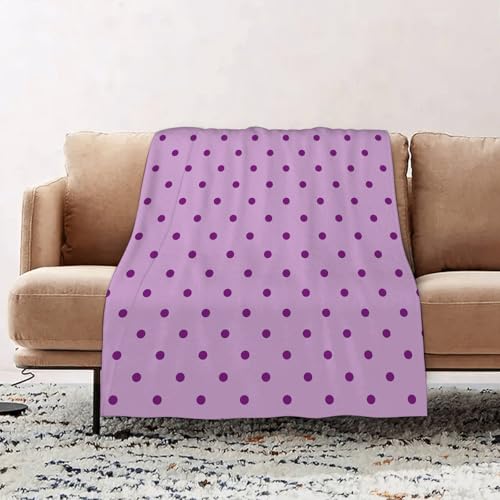 EOMKSE Mantas para Sofá de Franela Suave y Acolchada - Manta Polar Microfibra,Manta de sofá,de Cama o de Sala de Estar,Fondo de lunares retro malva, estilo nostálgico, moda femenina para niña150x200cm