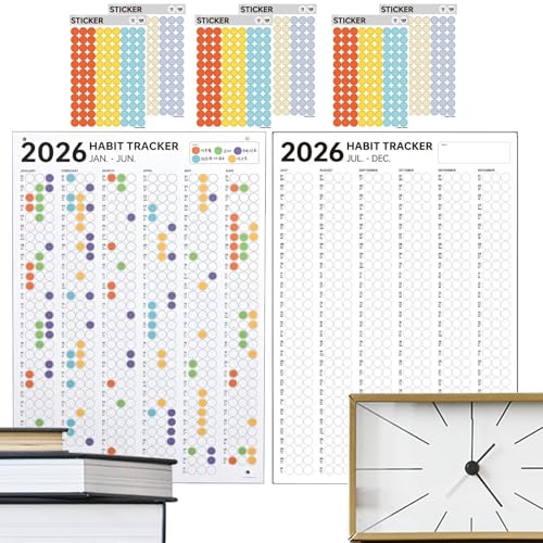 年間習慣トラッカー | 生産性向上ツール,デイリー 習慣 トラッカー ジャーナル | 女性・男性・子供・家族・大人・友達向け