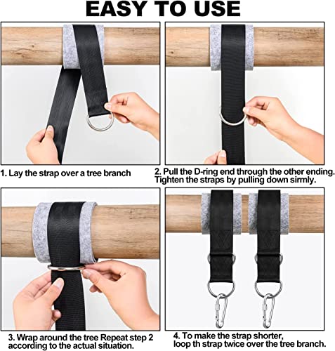 Guihumz Swing attachment, hammock attachment set, hanging chair attachment with 2 heavy duty carabiners and D-rings - Image 4