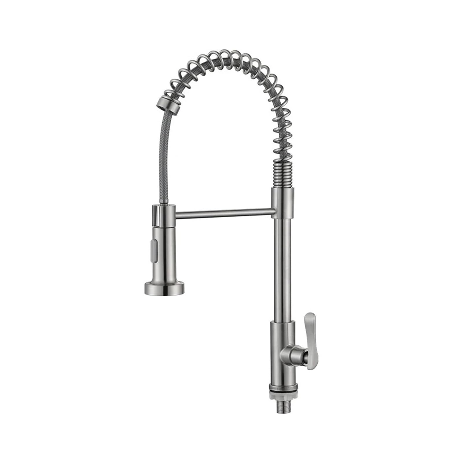 Robinet de cuisine avec douchette murale mitigeur inox pour évier à poser et eau froide seule