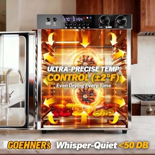 Image of Food Dehydrator for Jerky 15 Trays, 1100W Meat Dehydrator Machine Up to 194F with 5 Presets & 48H Timer, 12ft Food Dryer for Dog Treats, Herbs, Fruit and Veggies