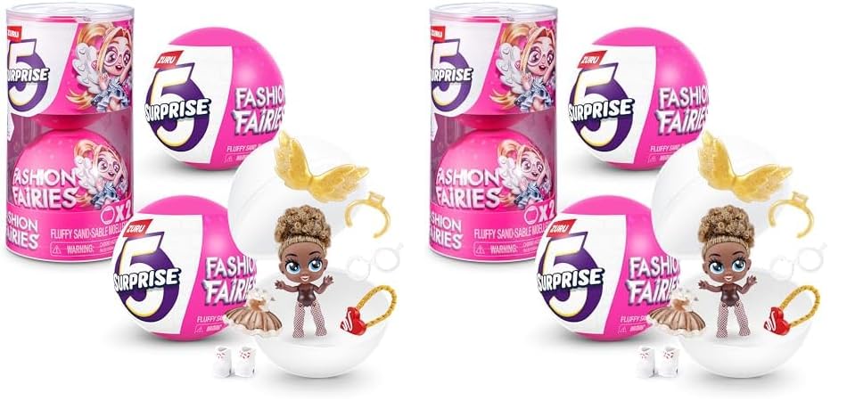5 Surprise Fashion Faries, Series 1, Mystery Collectible Miniature Figures, Girls, Mystery, Collectibles, Fashionable, Fairy, Surprise, Unboxing (2 Capsules), 2 Capsule (Pack of 2)
