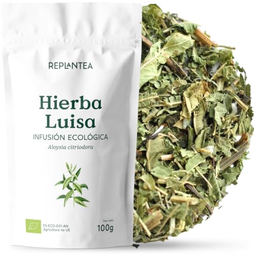 REPLANTEA Infusión de Hierba Luisa Ecológica 100g | Hojas Cortadas para Infusion | Té Digestivo y Relajante | Aroma Intenso a Limón | Aloysia Citriodora a Granel