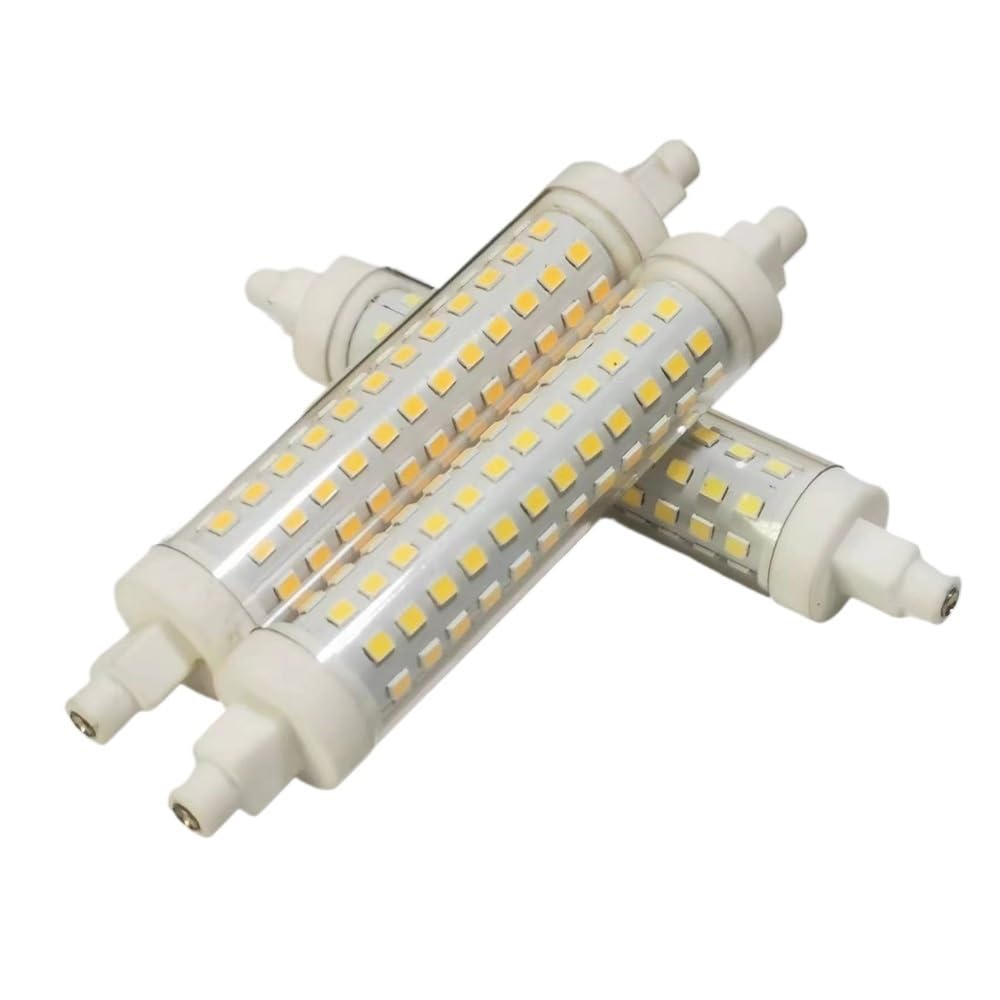 YSJX lighting, Paquete de 10 bombillas LED R7s AC220V 10W 80LED-2835SMD cerámica 118mm iluminación de 360 ​​grados Bombillas para el hogar(Cold white)