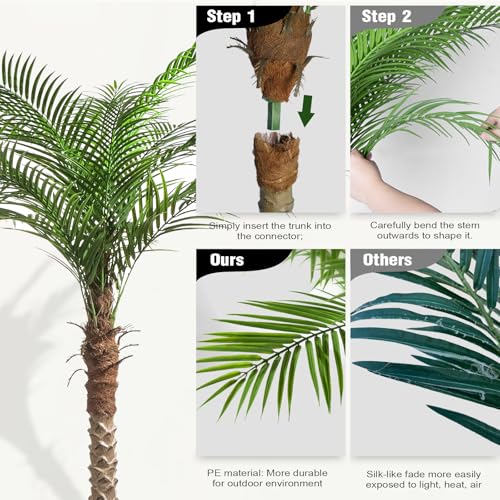 Image of Vitalismo Artificial Phoenix Palm Tree 7ft Tall Outdoor /Indoor Decor