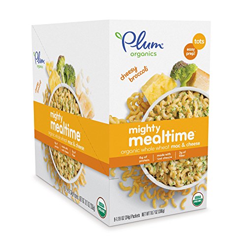 Plum Organics Tots Baby Food Pouch | Mighty Mealtime | Mac & Cheese, Cheesy Broccoli | 4 Ounce | 9 Pack | Organic Food Squeeze for Babies, Kids, Toddlers