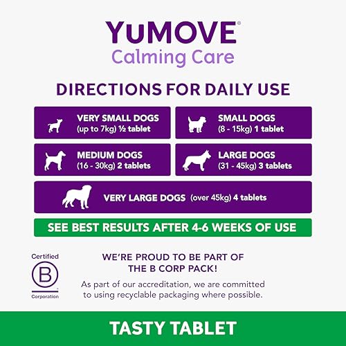 YuMOVE Calming Care Tasty Treats Dog Supplements, Anxiety Relief Calming Tablets for Dogs who are Stressed or Nervous, Adult Dogs, 60 Tablets - Image 6