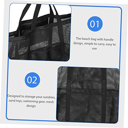 Homoyoyo Large Mesh Beach Bag with Zipper Pocket Stylish Swim Tote for Women for Gym and Outdoor Activities for Storing Swim Gear and Sand Toys4