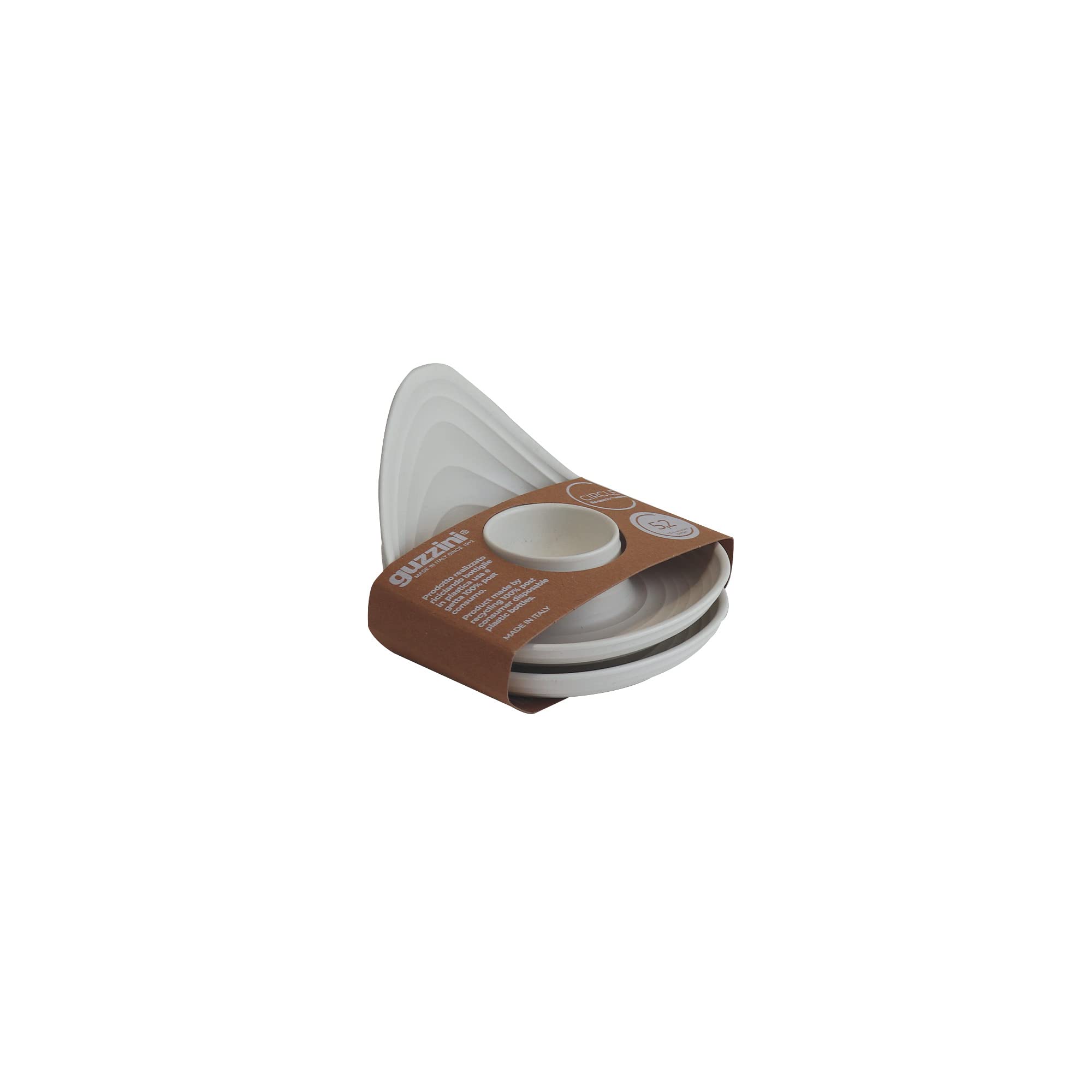 Guzzini Tierra - Set De 2 Coquetiers En Plastique Recyclé Blanc Lait 12,3x12x7,3 Cm