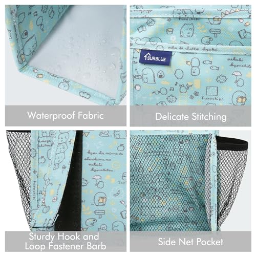 Image of Surblue Bedside Caddy Hanging Organizer Storage Bag for Bunk and Hospital Beds, College Dorm Rooms, Baby Rails, Camp (8 Pockets), Cartoon