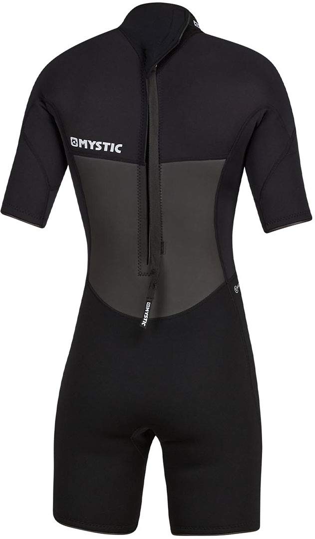 Mystic Watersports - Surf Kitesurf & Windsurfing Womens 3/2mm Back Zip Shorty Wetsuit - Black - Easy Stretch