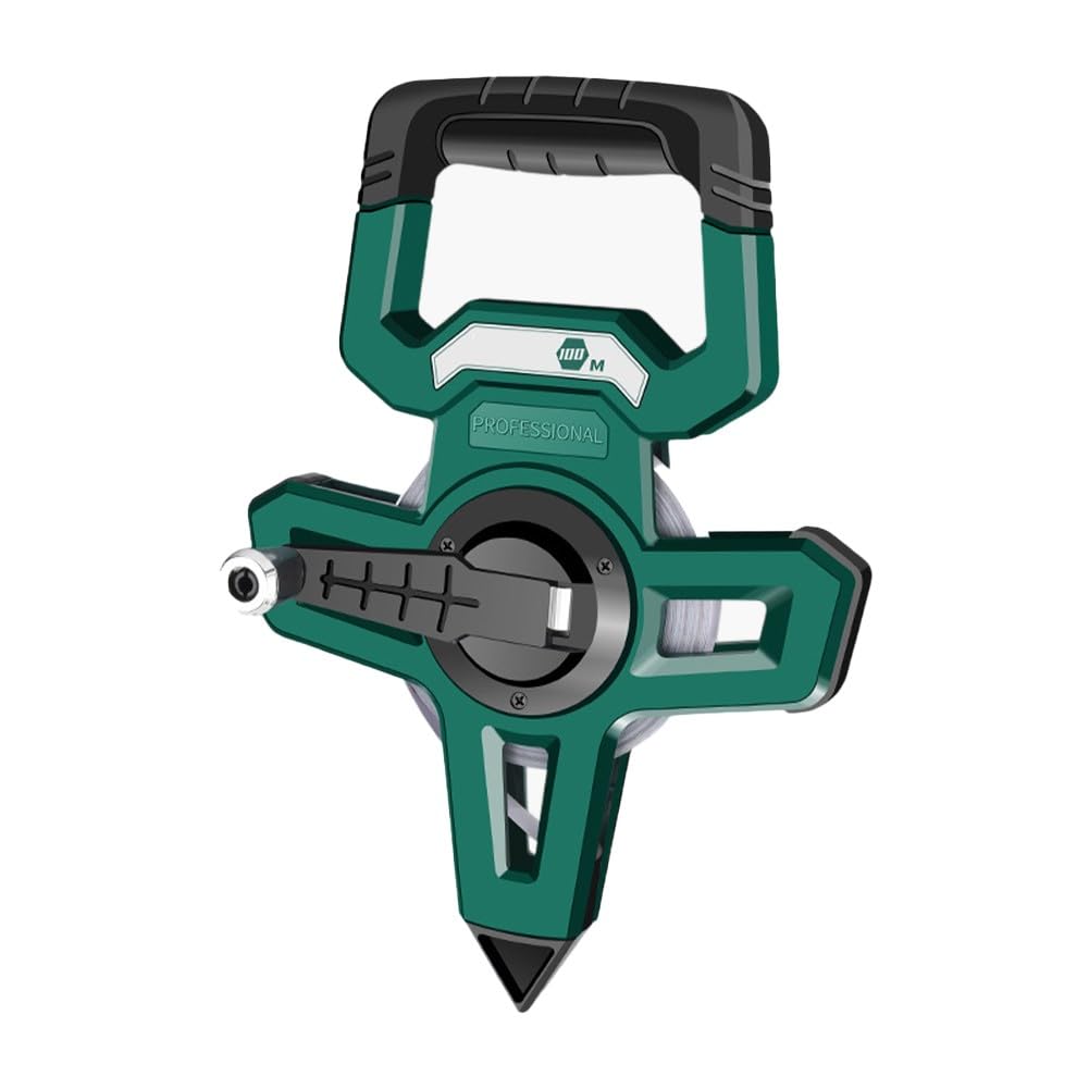 FACAIIO Mètre ruban d'ingénierie portable 30/50/100 m pour mesure au sol en acier inoxydable, traité thermiquement, vert