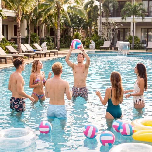 Image of Vinsot Size 5 Recreational Volleyball with Air Pump | Soft Volleyballs for Outdoor Indoor Waterproof Volleyball Ball Bulk for Beach Gym Training Swimming Pool
