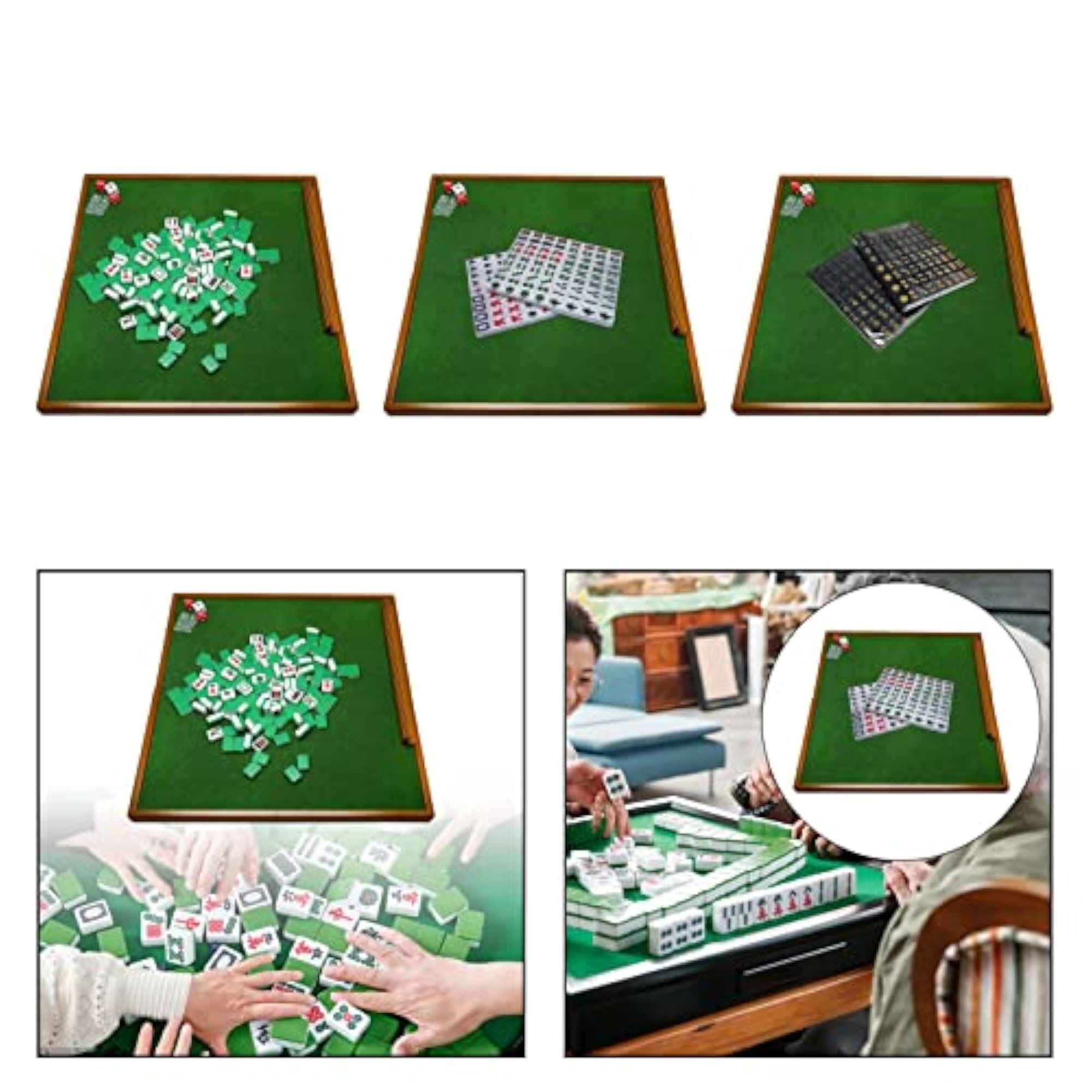 Portable Mahjong Game Set with 144 Tiles
