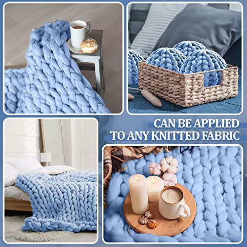 4 Skeins Arm Knitting Yarns 8.8Lbs Washable Giant Wool Yarn Bulk Thick Cotton Tube Chunky Knit Yarn For Hand Knitting Blanket Crochet Craft Pet Diy Pillow Bed (Light Blue) #TOP5