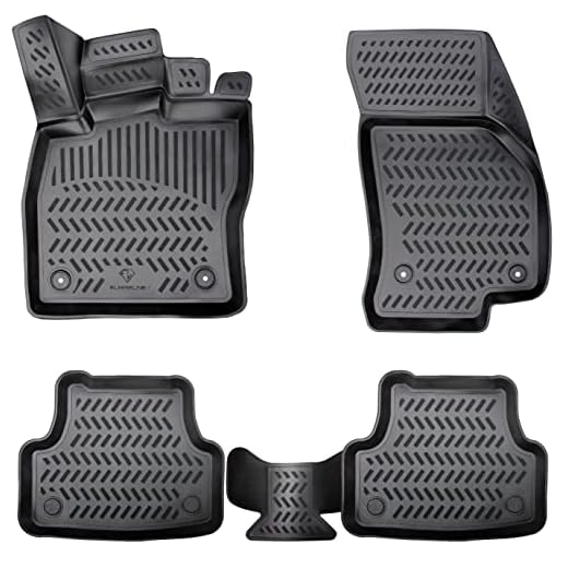 ELMASLINE 3D Gummimatten Set für Peugeot 2008 1 (2013-2019) Passt Nicht in Elektro | Fußmatten Zubehör