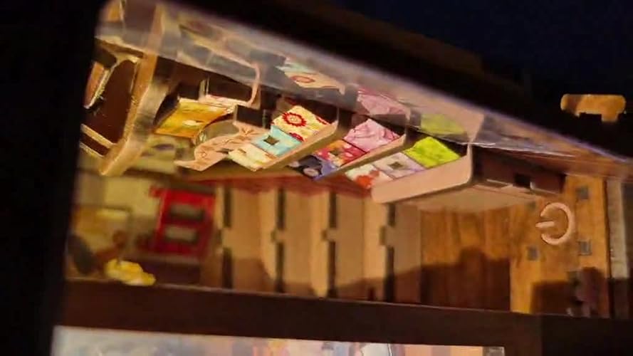 Fsolis Book Nook Japan-Booknook DIY Craft Kits Japanische Buchhandlung, Miniatur Puppenhaus Bausätze für Erwachsene, 3D Holz puzzle, Bücherregal Deko