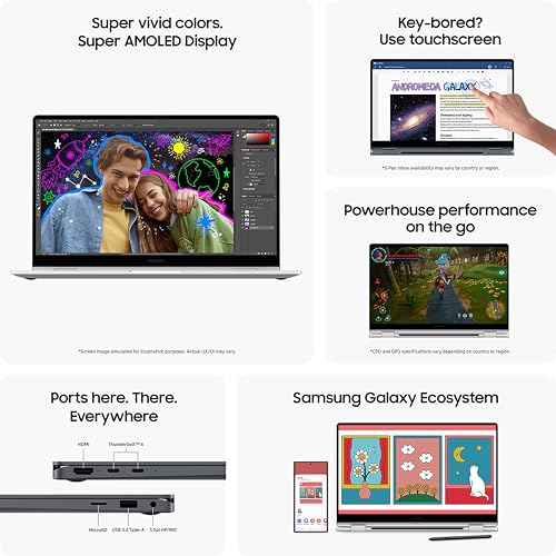 Samsung Galaxy Book4 360 (Gray, 16GB RAM, 512GB SSD)| 15.6" Super AMOLED Touchscreen| Intel Core 5 120U Processor| 2 in 1 Laptop| Windows 11 Home|... - Image 3