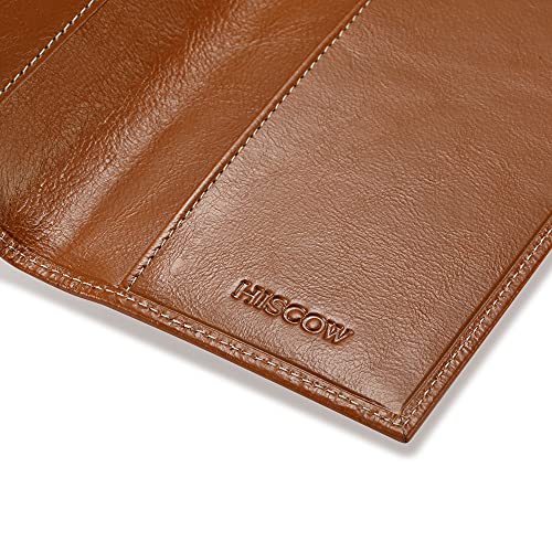 Image of HISCOW Minimalist Checkbook Cover - Full Grain Leather, Antiqued Brown, One Size, Minimalist