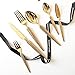 Fork Knife Spoon Set 4 Sztuk 6 Sztuk Garnitur Luksusowy Złoty Łyżka Widelec Nóż Podróż Kemping Naczynia Kuchenne Zestawy Sztućce Ze Stali Nierdzewnej Vaisselle Kuchnia Złoty Zestaw Sztućców Stainless