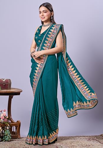 Image of Jaanvi fashion Women's Pasapalli Design Sambalpuri Silk Saree with Swarovski Work & Blouse Piece