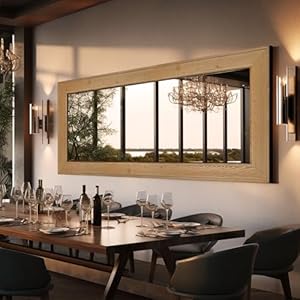 HOMECOOKIN Full Length Mirror 30"x70" Large Rustic Wood Frame Full Floor Mirror Bathroom Mirror Dressing Mirror Hanging or Leaning Against Wall (No Standing, Natural) HOMECOOKIN Full Length Mirror 30×70 Large Rustic Wood Frame Full Floor Mirror Bathroom Mirror Dressing Mirror Hanging or Leaning Against Wall No Standing Natural