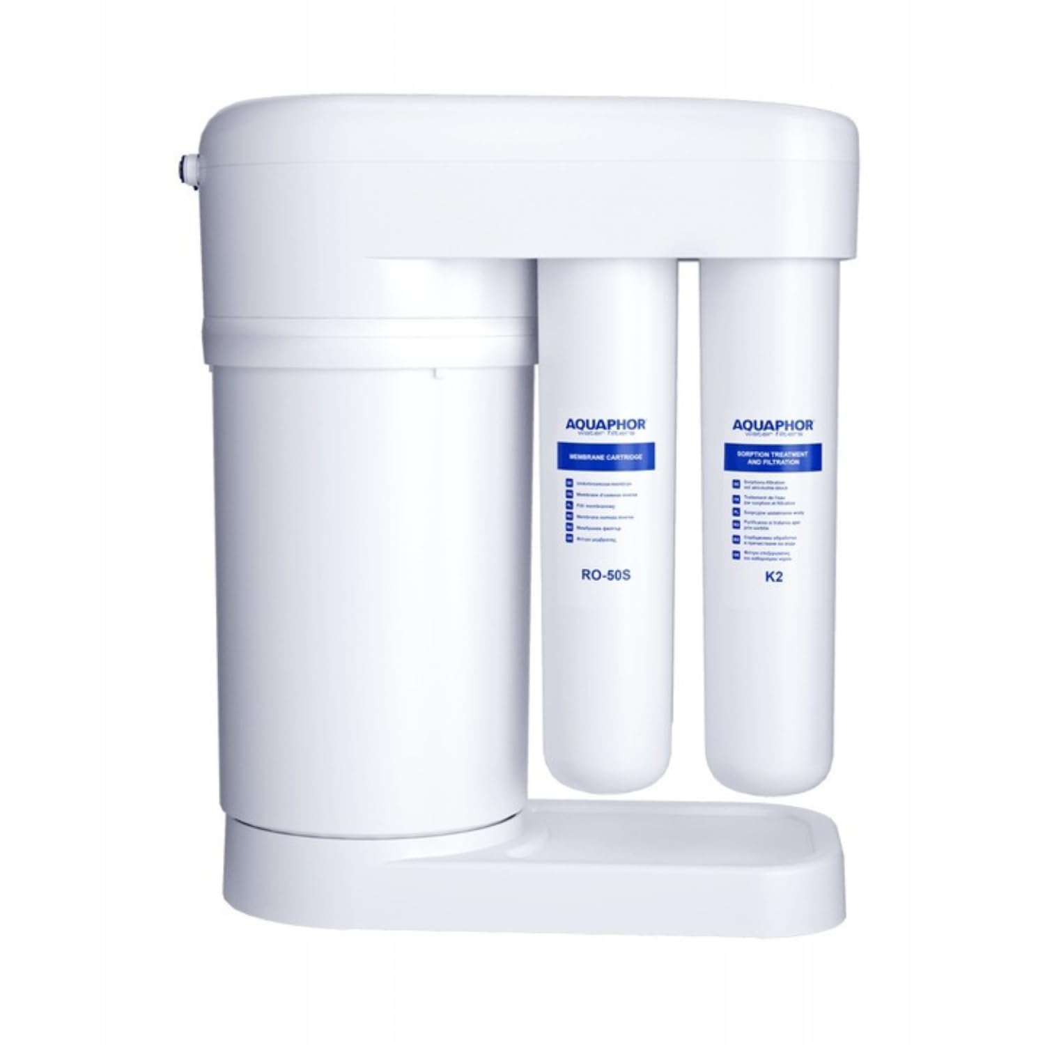 Aquaphor Morion 101S RO Sistema De Osmosis Inversa Filtro De Agua Bajo Fregadero Con Tanque 5L Integrado Purificador De Agua Contra Cal Bacterias Y Virus Incluye Mineralizador Y Grifo Blanco