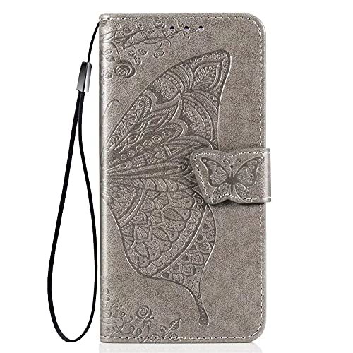 Wuzixi Funda para ZTE Nubia Red Magic 6s Pro. Ranuras para Tarjetas, PU Cuero Flip Folio Carcasa, con Soporte Plegable Apto para ZTE Nubia Red Magic 6s Pro Smartphone.Gris