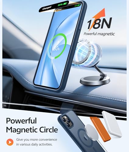 Image of FNTCASE for iPhone 11 Pro Max Case: [Compatible with Magsafe] Translucent Matte Magnetic Phone Cover - Military Grade Drop Protection Shockproof Protective for iPhone 11Pro Max 2019 Cases - Blue