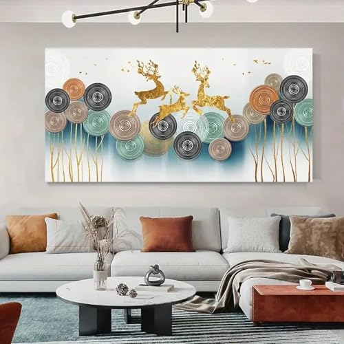 Toile abstraite cerf doré de qualité supérieure pour grand mur