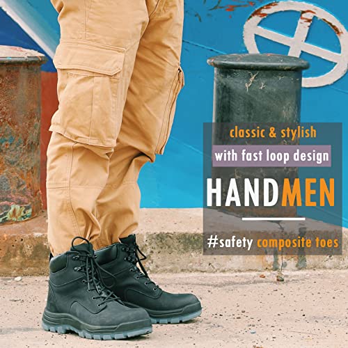 Work Boots for Men, 6" Composite Toe Waterproof Mens Work Boots, Non-Slip Puncture-Proof Safety Anti-Static Working Shoes 81N012