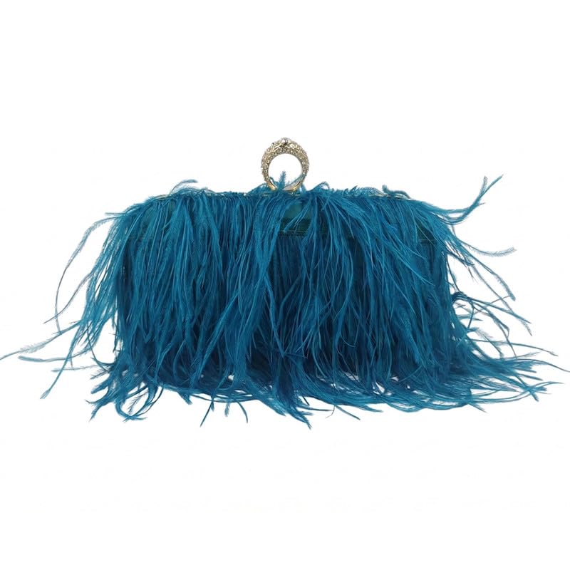 Bolso de Mano para Mujer Azul Marino de Terciopelo miniatura 1