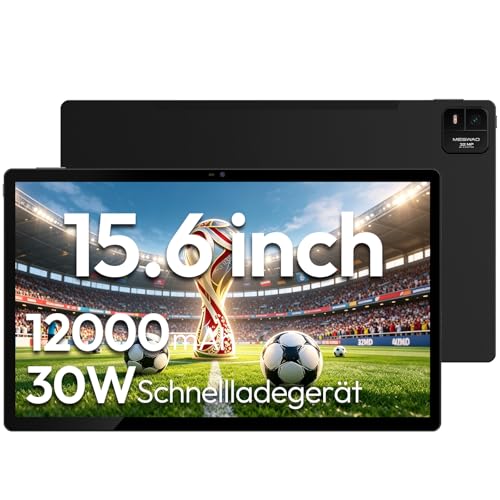 MESWAO 15 6 Zoll Tablet 2025 Neuer Großes Tablets mit 30W-Schnelllademodus Helio G99 Octa-Core 8GB RAM+256GB ROM(1TB TF) Android 14 12000mah WiFi 32MP Kamera MES-B3 Pro