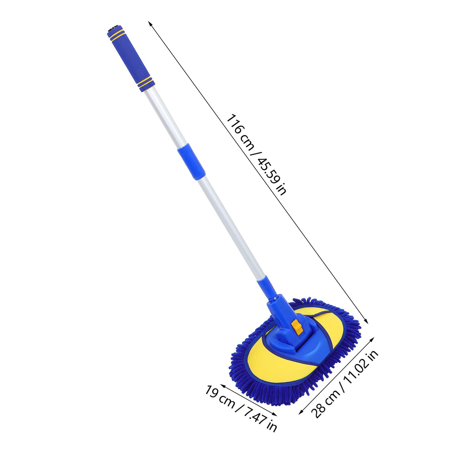 GARVALON Teleskop autowaschmopp Verstellbar mit Chenille moppkopf Stark Wasserabsorbierend Korrosionsbeständig Langlebig und Flexibel für Gründliche Autoreinigung Vielseitig Einsetzbar