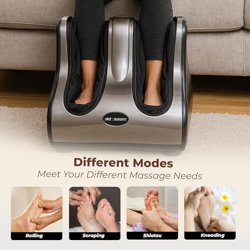 Image of 91 Durafit Electric Leg Massager For Pain Relief | Foot and Calf Massager | 4 types of Foot Massage Shiatsu, Rolling, Deep Kneading, Mild Heat-Warm Therapy for Relaxation & Vibration|Powerful BLDC Motor Without Noise| Improves Blood Circulation | Calf, Foot, Sole Relaxation | Perfect For Gifting